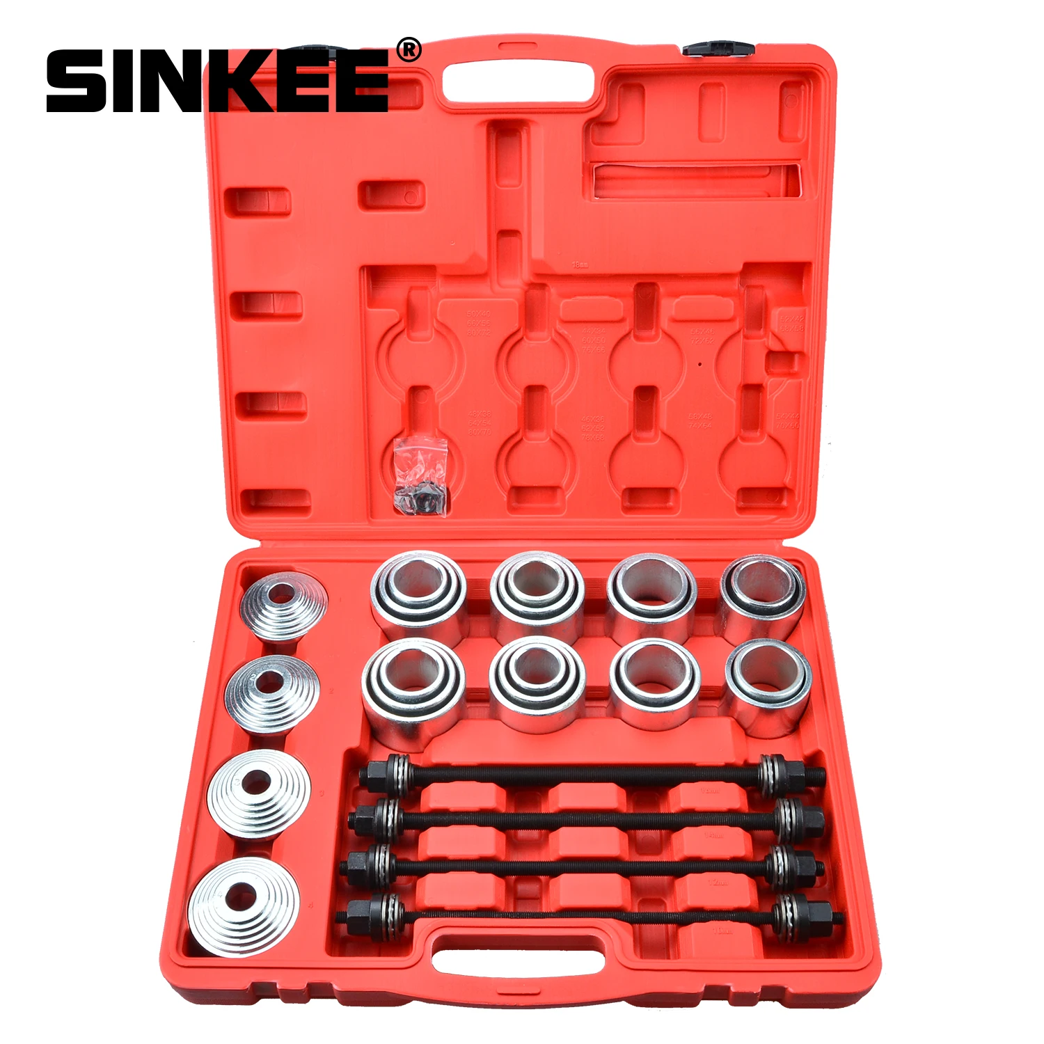 36pcs Universal Press And Pull Sleeve Kit Bush and Bearing Removal Tool Set
36pcs Universal Press And Pull Sleeve Kit Bush and Bearing Removal Tool Set