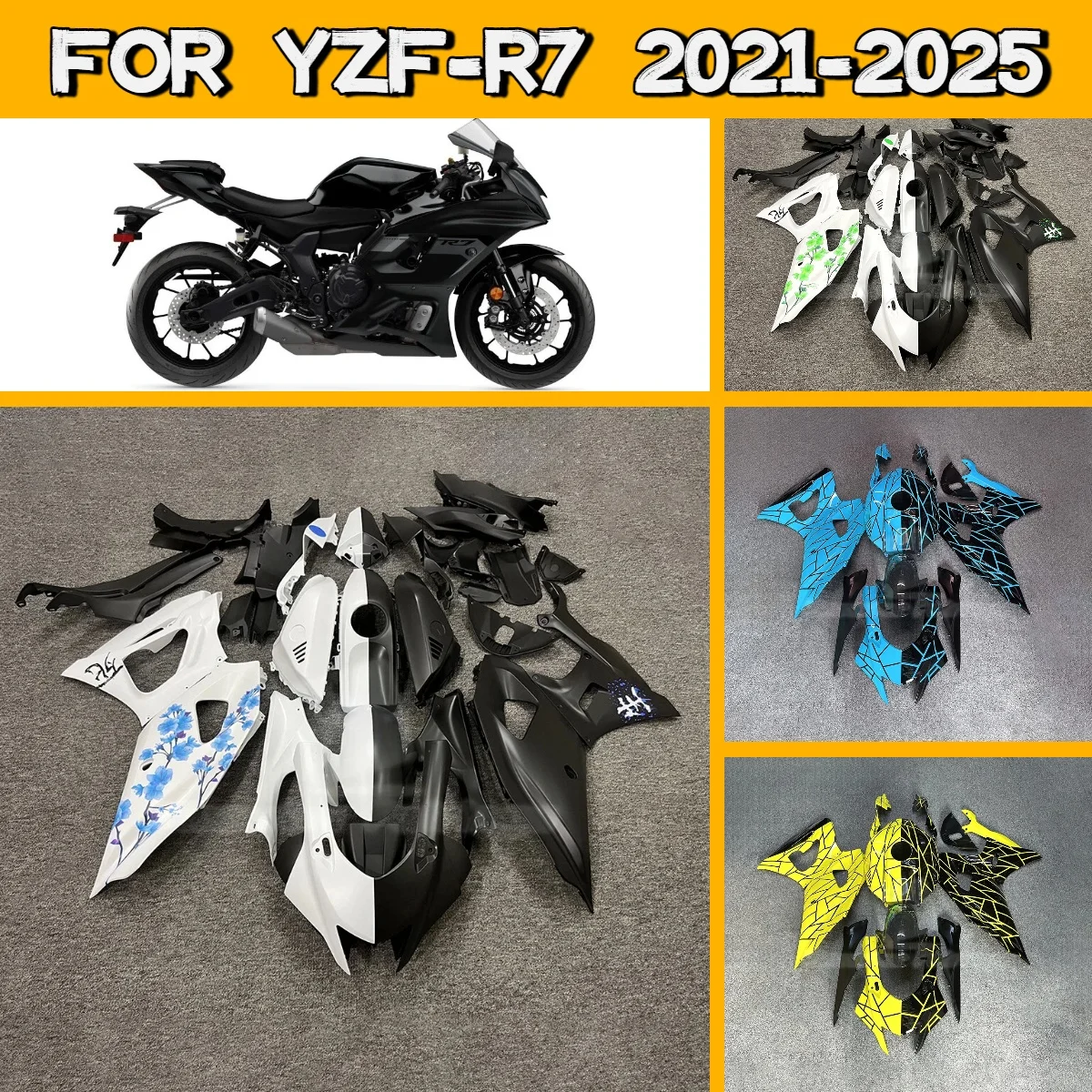 For 2021-2025 Yamaha YZFR7 Plastic Injection Fairings Custom Paint Style 21-25 YZF R7 Aftermarket Fairing Panel Kit
For 2021-2025 Yamaha YZFR7 Plastic Injection Fairings Custom Paint Style 21-25 YZF R7 Aftermarket Fairing Panel Kit