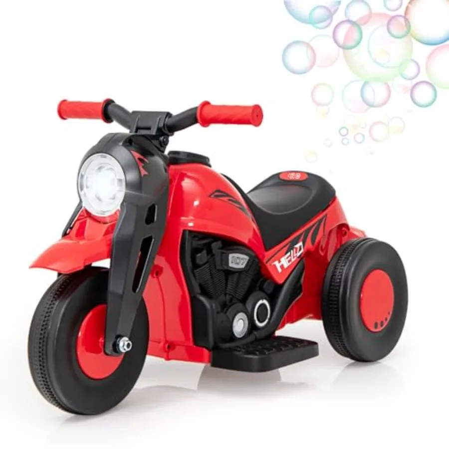 Motorcycle 6V Electric Ride On Car with Automatic Bubble Function Foot Pedal Headlight Music 3 Anti-Skip Wheels Vehicle for Tod
Motorcycle 6V Electric Ride On Car with Automatic Bubble Function Foot Pedal Headlight Music 3 Anti-Skip Wheels Vehicle for Tod