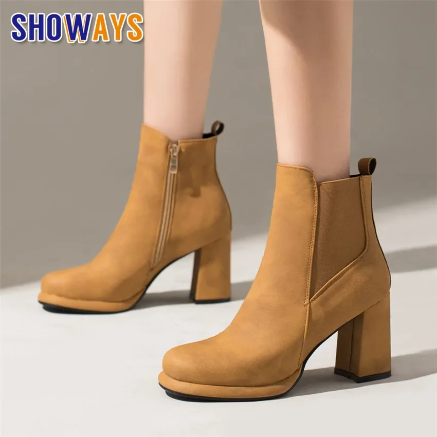 Осенне-зимние женские ботинки челси на платформе, черные, красные, коричневые, на высоком блочном каблуке, офисные клубные женские ботильоны с круглым носком, винтажные ботильоны на молнии
Осенне-зимние женские ботинки челси на платформе, черные, красные, коричневые, на высоком блочном каблуке, офисные клубные женские ботильоны с круглым носком, винтажные ботильоны на молнии