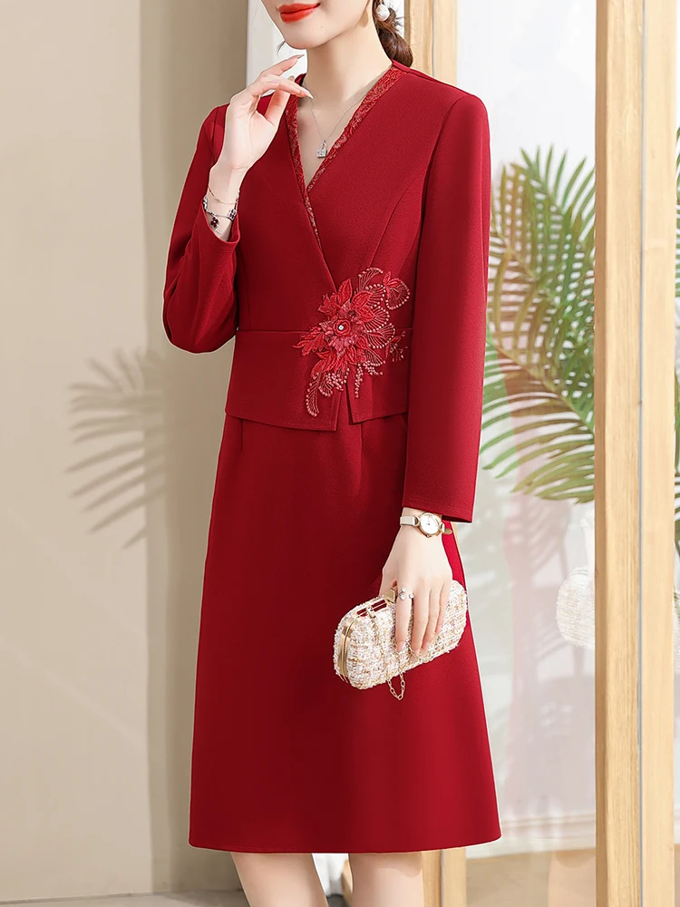 Ele Wedding Dr Midi Dr for Middle-Aged And ly Women Faionable V-Ne Polyester Fabric Embroidery D...
Ele Wedding Dr Midi Dr for Middle-Aged And ly Women Faionable V-Ne Polyester Fabric Embroidery D...