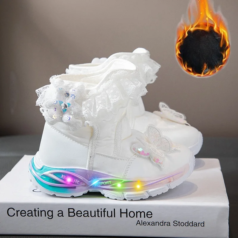 Kids'Casual Boots Sneakers PU Leather Little Led Butterfly Winter Shoes For Girls Velcro Anti-slip Pink Pruple Shoes Size 26-36
Kids'Casual Boots Sneakers PU Leather Little Led Butterfly Winter Shoes For Girls Velcro Anti-slip Pink Pruple Shoes Size 26-36