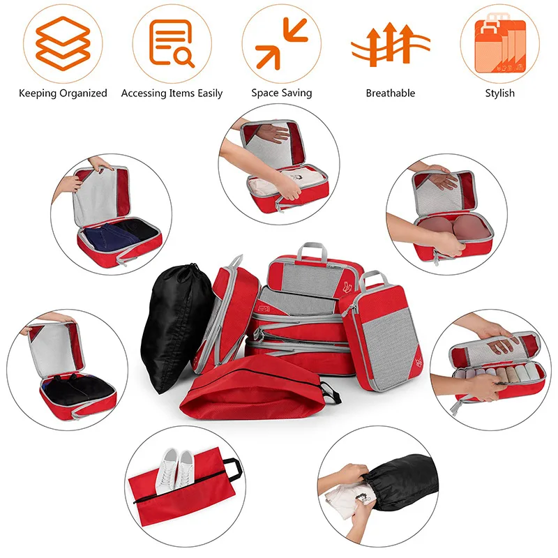 High Quality 3-6Pieces/Set Waterproof Travel Organizer Storage Bags Nylon Suitcase Portable Luggage Organizer Clothes Tidy Pouch
High Quality 3-6Pieces/Set Waterproof Travel Organizer Storage Bags Nylon Suitcase Portable Luggage Organizer Clothes Tidy Pouch