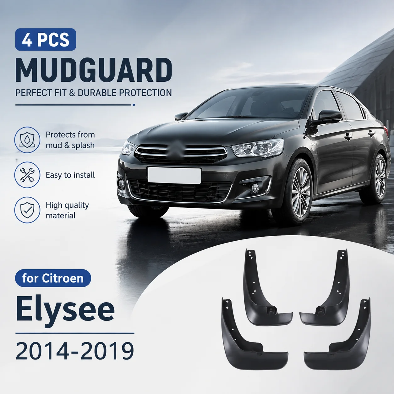 For Citroen Elysee 2014~2019 2015 2016 2017 Car Mud-Flaps Fender Mudguards Mudflap Slapsh Guard Reduces Dust Car Protector
For Citroen Elysee 2014~2019 2015 2016 2017 Car Mud-Flaps Fender Mudguards Mudflap Slapsh Guard Reduces Dust Car Protector