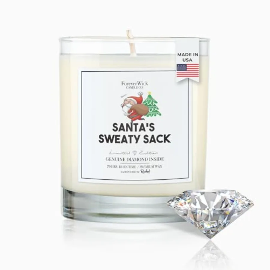 Santa's Sweaty Sack Evergreen Surprise Candle with Diamond Inside s Scented Soy Candles Gifts for Women Aromatherapy Candle Chr
Santa's Sweaty Sack Evergreen Surprise Candle with Diamond Inside s Scented Soy Candles Gifts for Women Aromatherapy Candle Chr