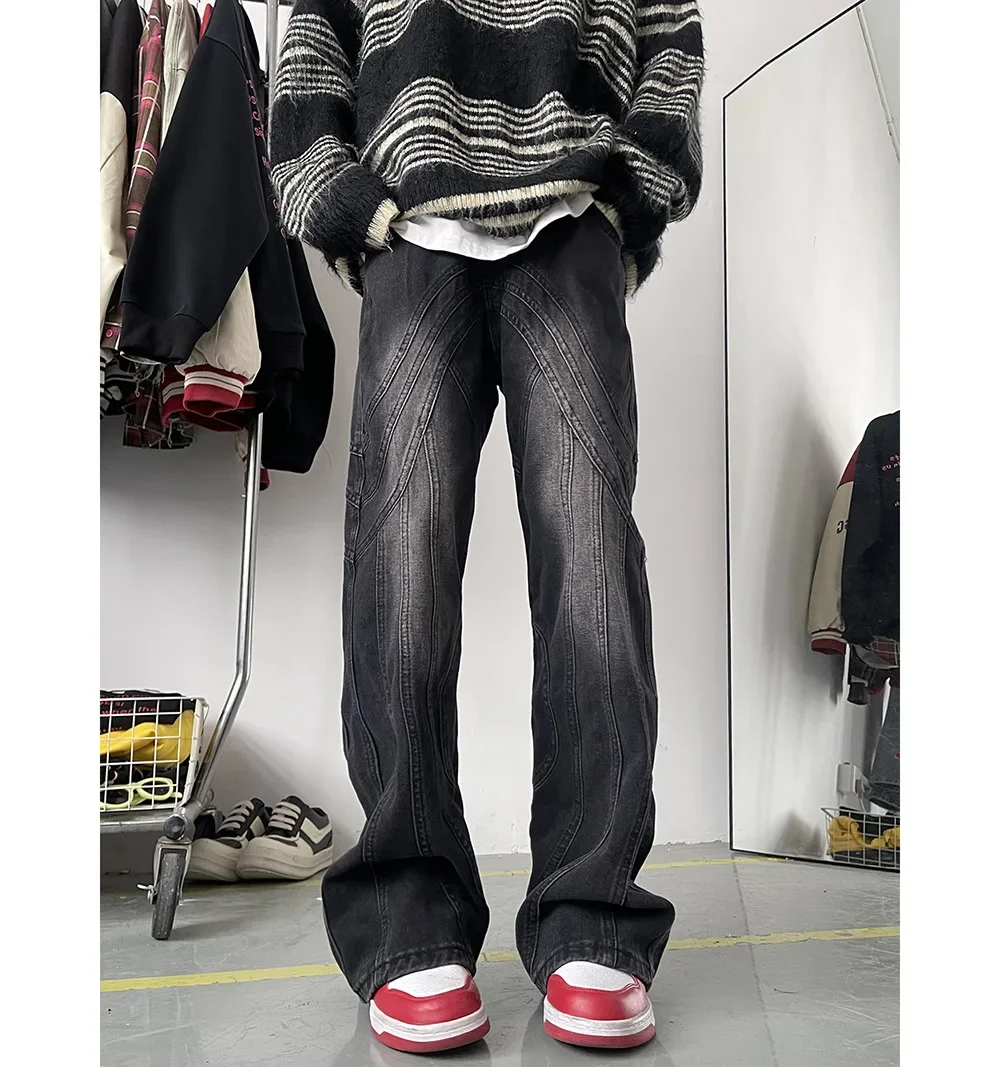 American Retro Hip Hop Stitching Black Jeans Men Y2K Street Fashion Straight Mop Pants Punk Rock Casual Denim Trousers Korean
American Retro Hip Hop Stitching Black Jeans Men Y2K Street Fashion Straight Mop Pants Punk Rock Casual Denim Trousers Korean