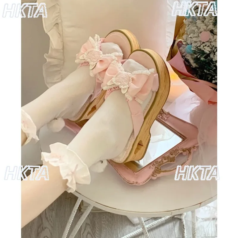 Japanese Lolita Shoes Female Casual Platform Wedge Sandals 2026 Summer Cute Cartoon Lace Bow Love Embroidery Slippers Women
Japanese Lolita Shoes Female Casual Platform Wedge Sandals 2026 Summer Cute Cartoon Lace Bow Love Embroidery Slippers Women