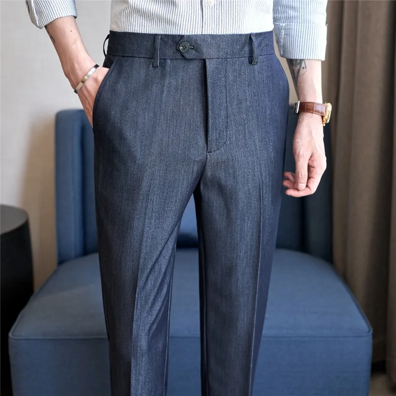 Men Suit Pants Summer Light and Thin Solid Slim Fit dress pants Business Casual Elastic Waist Trousers High-quality Men Clothing
Men Suit Pants Summer Light and Thin Solid Slim Fit dress pants Business Casual Elastic Waist Trousers High-quality Men Clothing