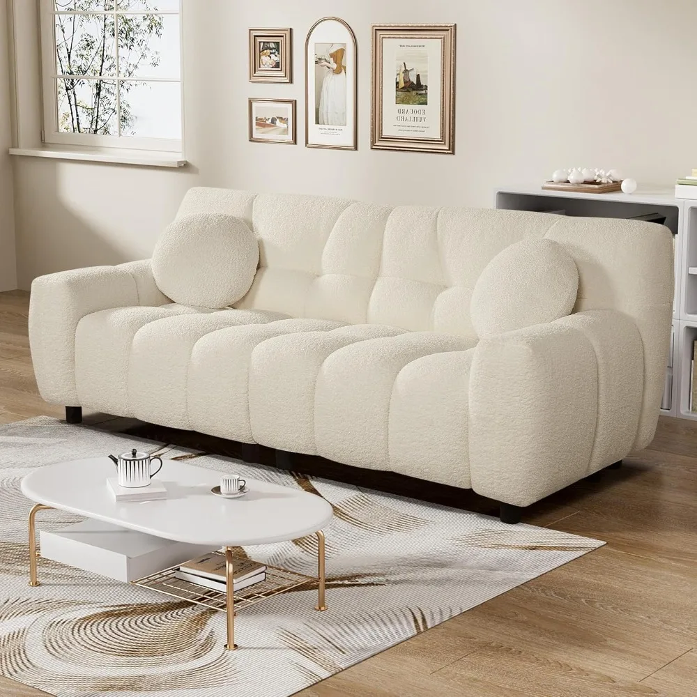 Boucle Cloud Sofa Couch,72.8" Comfy Deep Seat Sherpa Couch, Upholstered Oversized LoveSeat 2 Seater Tufted Couch with 2 Pillows,
Boucle Cloud Sofa Couch,72.8" Comfy Deep Seat Sherpa Couch, Upholstered Oversized LoveSeat 2 Seater Tufted Couch with 2 Pillows,
