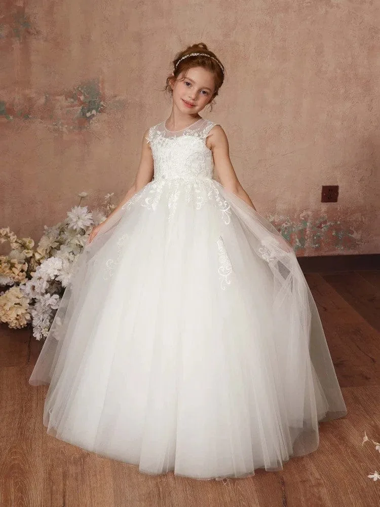 Customizable lace mesh flower girl dress, white A-line long dress, girl wedding flower girl tutu, first communion ceremony
Customizable lace mesh flower girl dress, white A-line long dress, girl wedding flower girl tutu, first communion ceremony