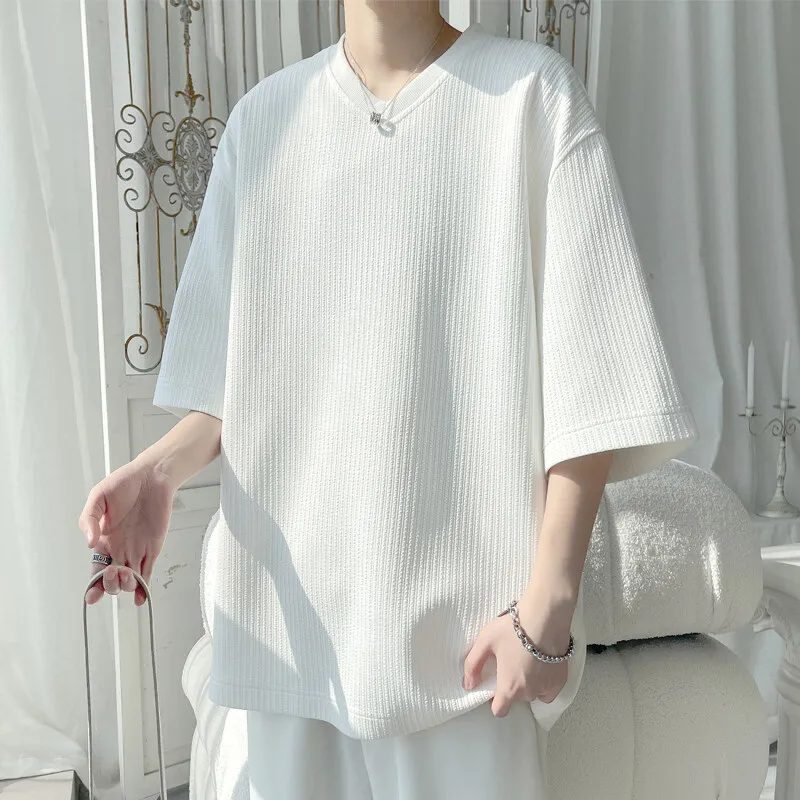 Casual Men's Loose Tops Tees 2025 Summer New Solid Color Short Sleeve T-Shirts Youth Streetwear Large Size M-5XL Tshirt Clothing
Casual Men's Loose Tops Tees 2025 Summer New Solid Color Short Sleeve T-Shirts Youth Streetwear Large Size M-5XL Tshirt Clothing
