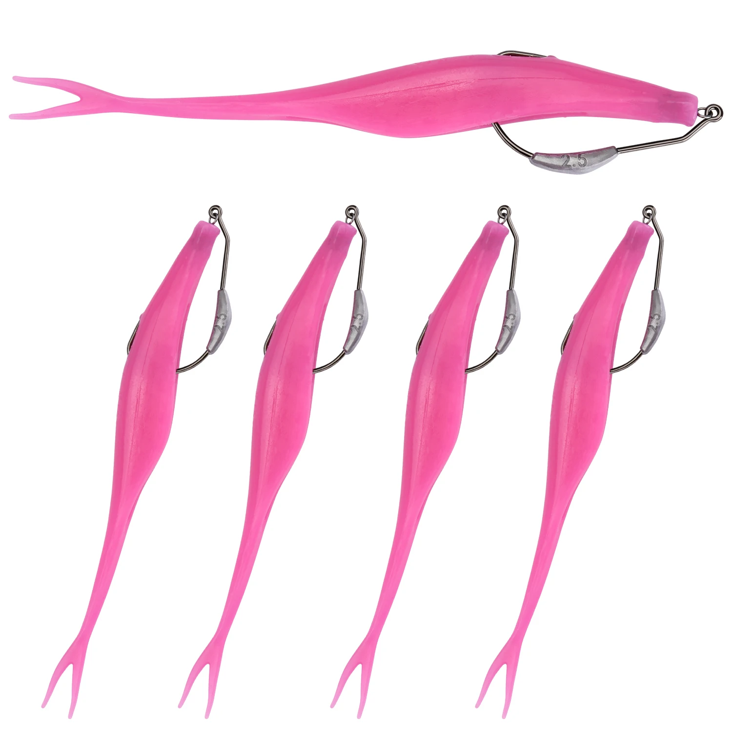 Goture Weedless Texa Rig Soft Bait 13cm 6.2g Pink PVC Swim Lure with Screw Lock Hook for Bass Trout Saltwater Freshwater Fishing
Goture Weedless Texa Rig Soft Bait 13cm 6.2g Pink PVC Swim Lure with Screw Lock Hook for Bass Trout Saltwater Freshwater Fishing