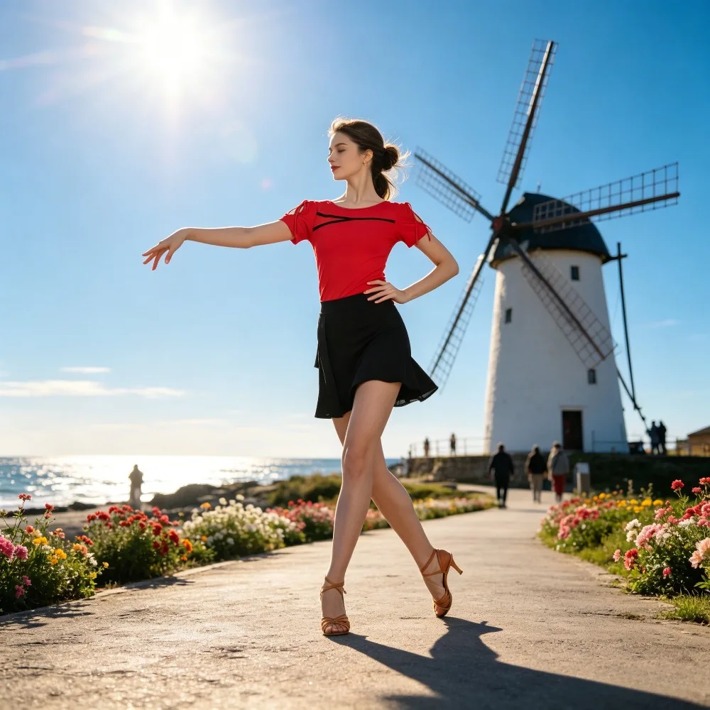 Fashion Summer Slim Short Sleeve Top,Women Latin Dance Dress, Modern Dance Costume for Social Practice & Latin Competition
Fashion Summer Slim Short Sleeve Top,Women Latin Dance Dress, Modern Dance Costume for Social Practice & Latin Competition