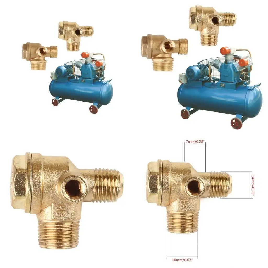 E8BD 3 Port Brass Male Threaded Check Connector Tool for Air Compressor Prevent
E8BD 3 Port Brass Male Threaded Check Connector Tool for Air Compressor Prevent