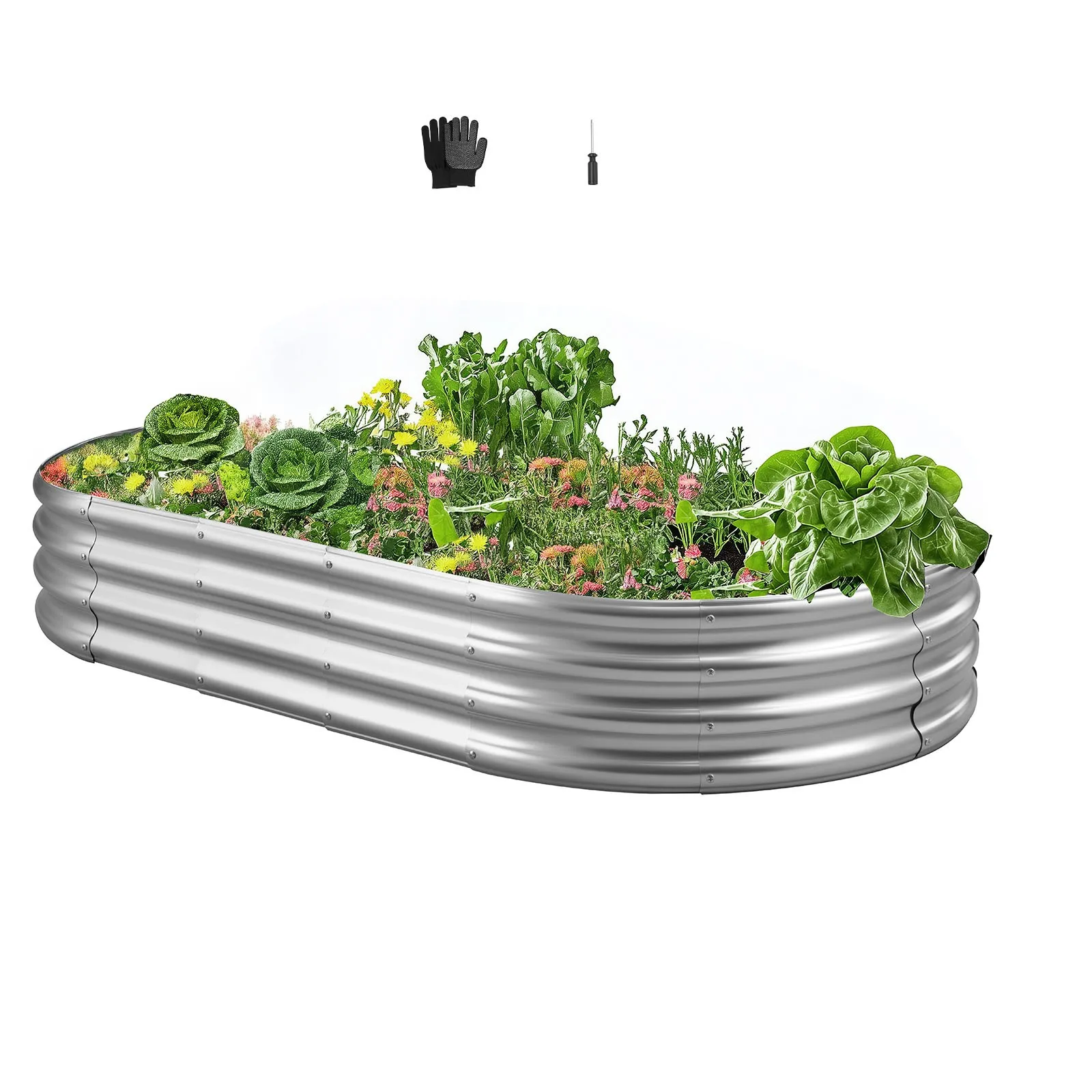 Metal Raised Garden Bed Galvanized Planter Box 6x3x1 ft Galvanized Color
Metal Raised Garden Bed Galvanized Planter Box 6x3x1 ft Galvanized Color