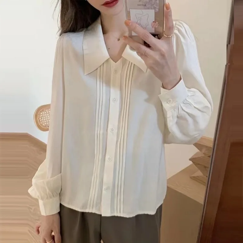 French Style Turn Down Collar White Shirt for Women Thin Tops Vintage Long Puff Sleeve Loose Clothes New Spring 2025 801
French Style Turn Down Collar White Shirt for Women Thin Tops Vintage Long Puff Sleeve Loose Clothes New Spring 2025 801