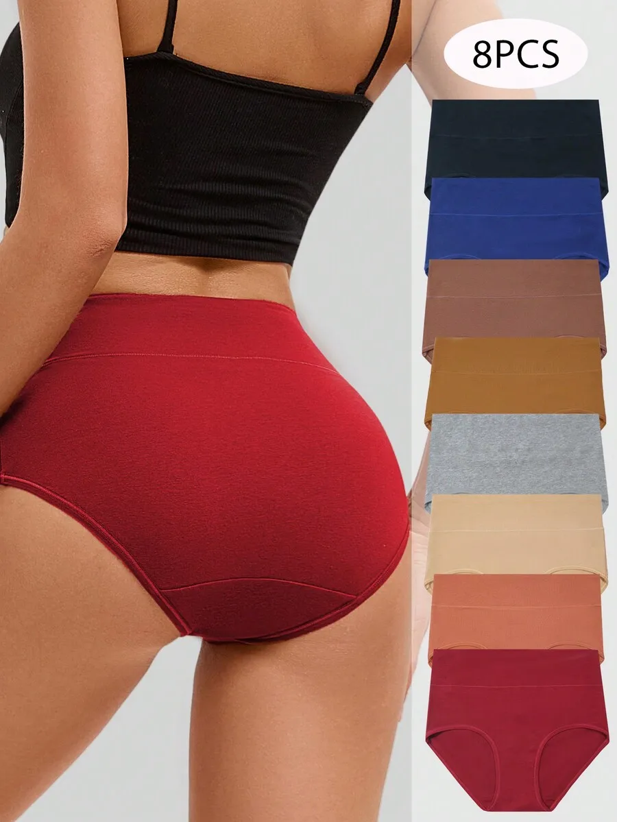 8 Pcs Womens Cotton Briefs Mid-Rise Solid Color Comfortable Breathable Soft Underwear
8 Pcs Womens Cotton Briefs Mid-Rise Solid Color Comfortable Breathable Soft Underwear