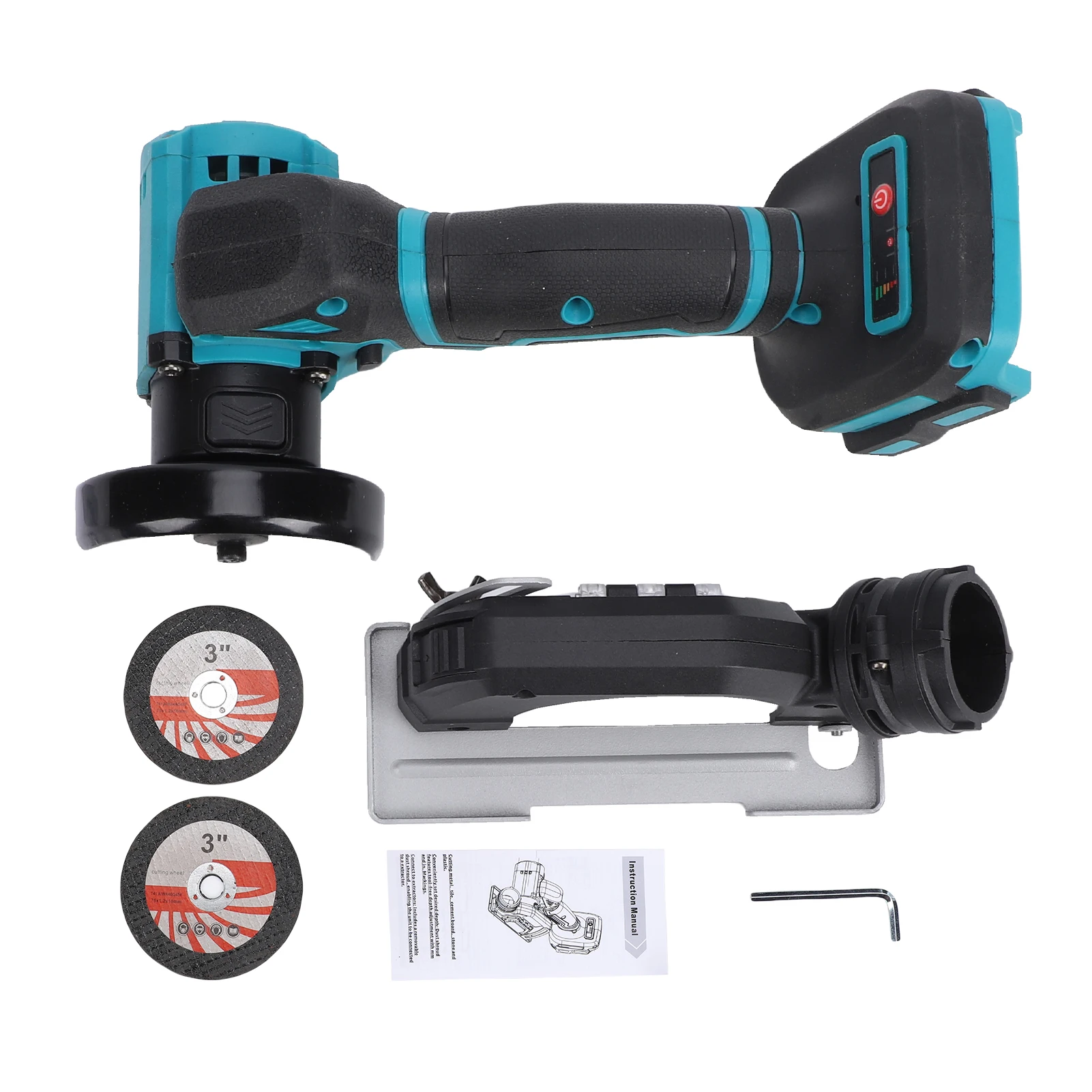 Cordless Angle Grinder Kit, 19000RPM 2-Speed Electric Angle Grinding Tool with 2 Saw Blades, Battery Display for Wood, Metal
Cordless Angle Grinder Kit, 19000RPM 2-Speed Electric Angle Grinding Tool with 2 Saw Blades, Battery Display for Wood, Metal
