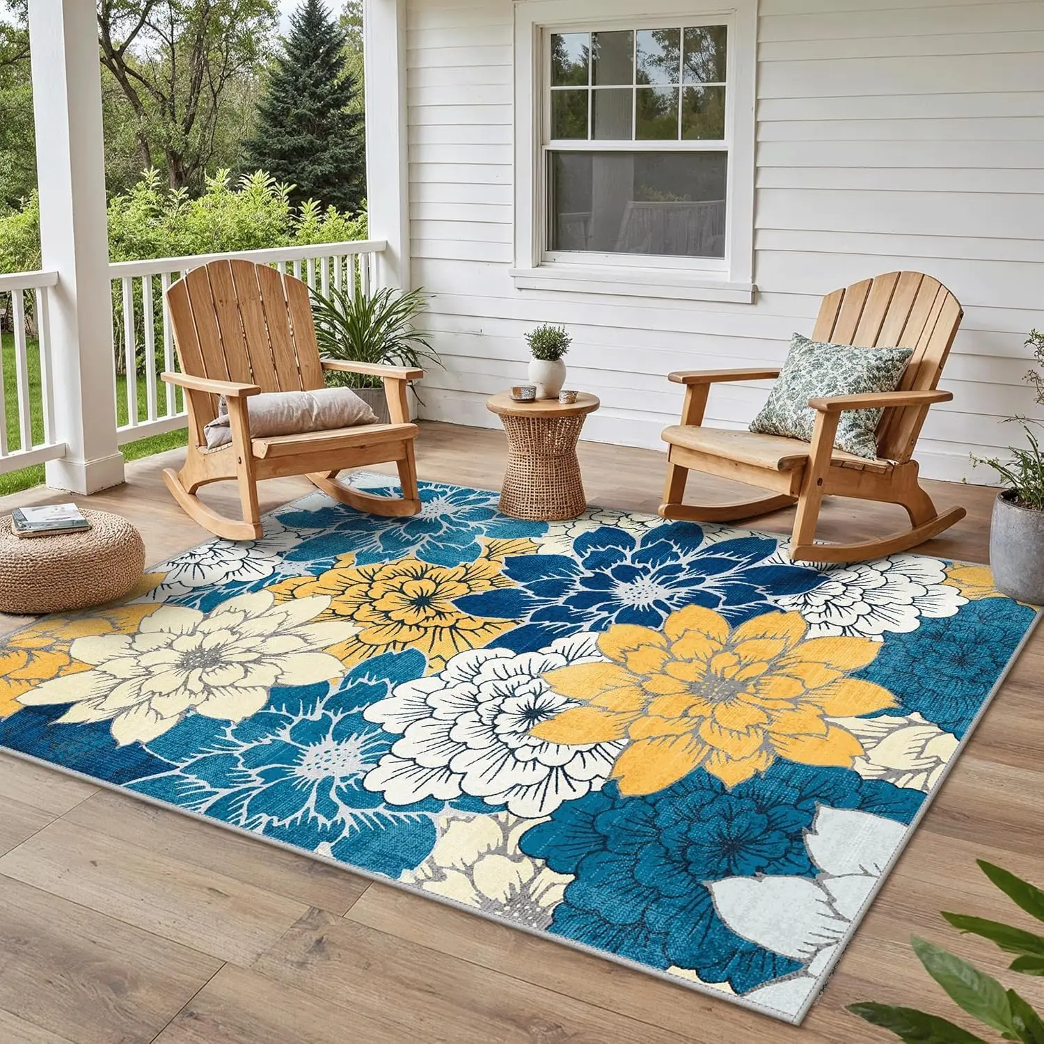 Indoor Outdoor Area Rug 5'x7', Machine Washable Rugs for Patio, Waterproof, Non-Slip Easy Cleaning Floral Outdoor Mat Carpet
Indoor Outdoor Area Rug 5'x7', Machine Washable Rugs for Patio, Waterproof, Non-Slip Easy Cleaning Floral Outdoor Mat Carpet