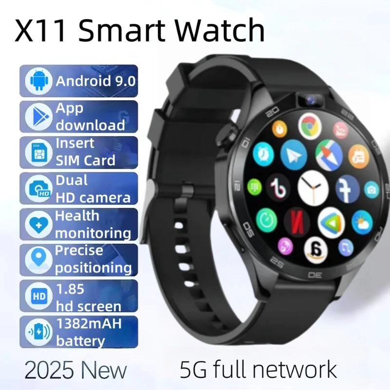 X11 новые полносетевые умные часы 5G, Android, разрешение 8,1400*400, 1,85-дюймовый TFT-экран, две HD-камеры 200 Вт, аккумулятор 1380 мАч, GPS
X11 новые полносетевые умные часы 5G, Android, разрешение 8,1400*400, 1,85-дюймовый TFT-экран, две HD-камеры 200 Вт, аккумулятор 1380 мАч, GPS