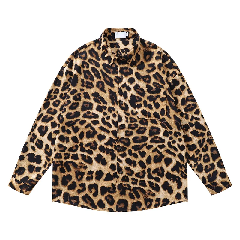 Unisex Vintage Leopard Print Rayon Shirt Lightweight Resortwear Effortless Drape & Chest Pocket (Fall Beach Cover-Up) 
Unisex Vintage Leopard Print Rayon Shirt Lightweight Resortwear Effortless Drape & Chest Pocket (Fall Beach Cover-Up)