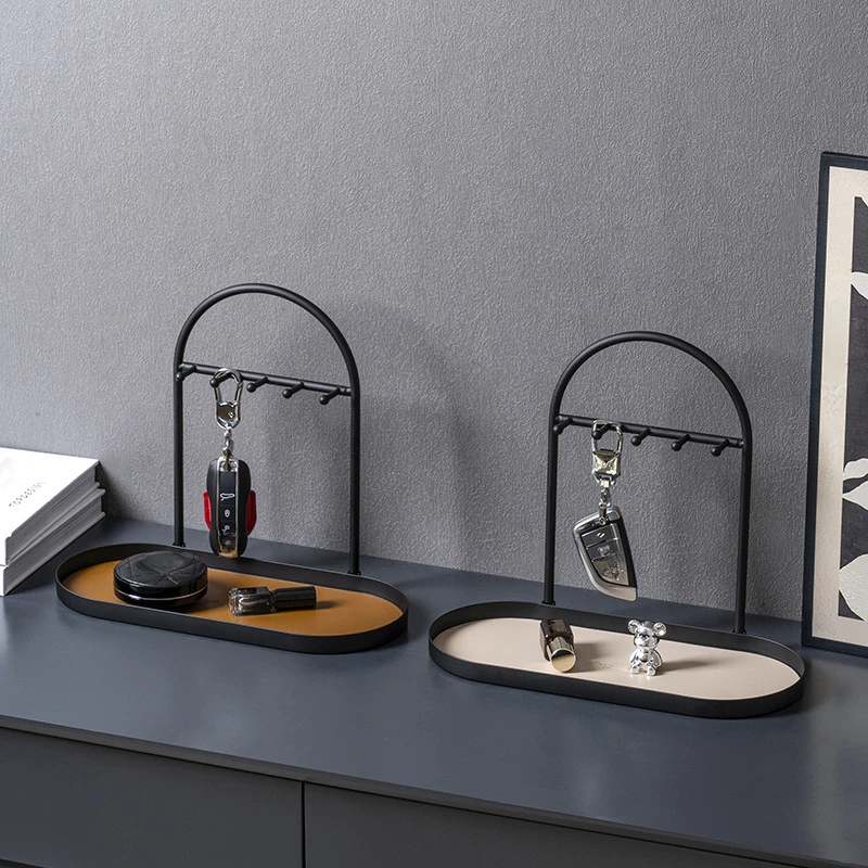 Leather and wrought iron key storage rack, home desktop jewelry, glasses, necklace storage, small pendant storage rack
Leather and wrought iron key storage rack, home desktop jewelry, glasses, necklace storage, small pendant storage rack