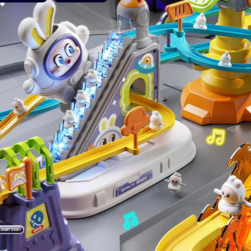 Kid Diy Space Rabbit Electronic Climbing Stairs Track Toy Light Musical Slide Track Coaster Toy Educational Fun Toys Gifts
Kid Diy Space Rabbit Electronic Climbing Stairs Track Toy Light Musical Slide Track Coaster Toy Educational Fun Toys Gifts
