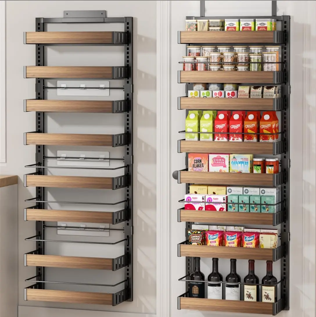 8-Tier Over Door Pantry Organizer, Adjustable Shelves, Wall Mount or Hanging, Spice Rack for Kitchen Cabinet
8-Tier Over Door Pantry Organizer, Adjustable Shelves, Wall Mount or Hanging, Spice Rack for Kitchen Cabinet