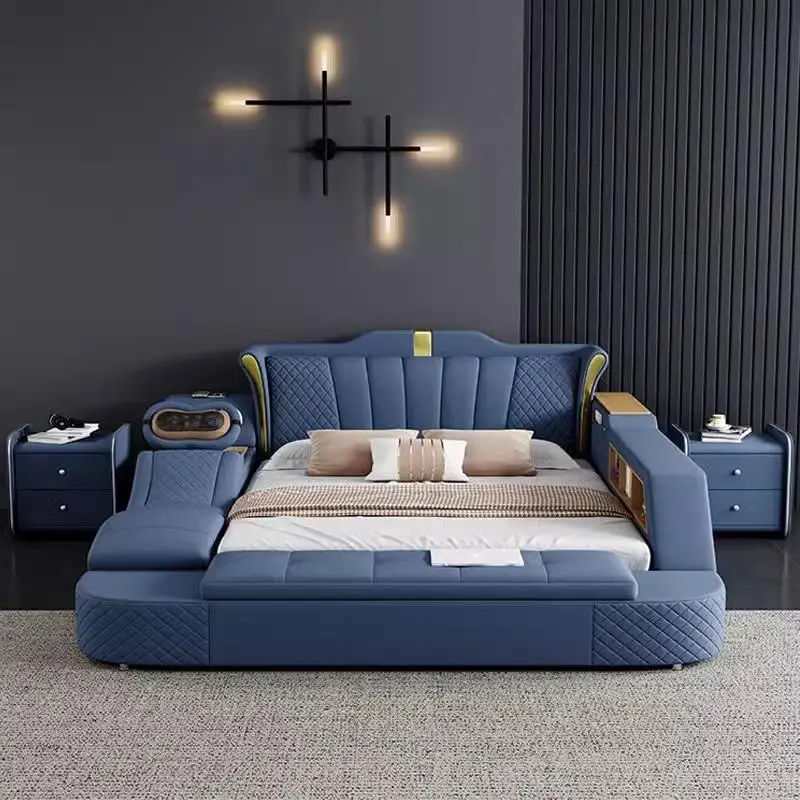 Storage Bedroom Bed Nordic Nightstands Upholstered Headboards Double Frame Bed Multifunctional Luxury Camas De Casal Furnitures
Storage Bedroom Bed Nordic Nightstands Upholstered Headboards Double Frame Bed Multifunctional Luxury Camas De Casal Furnitures