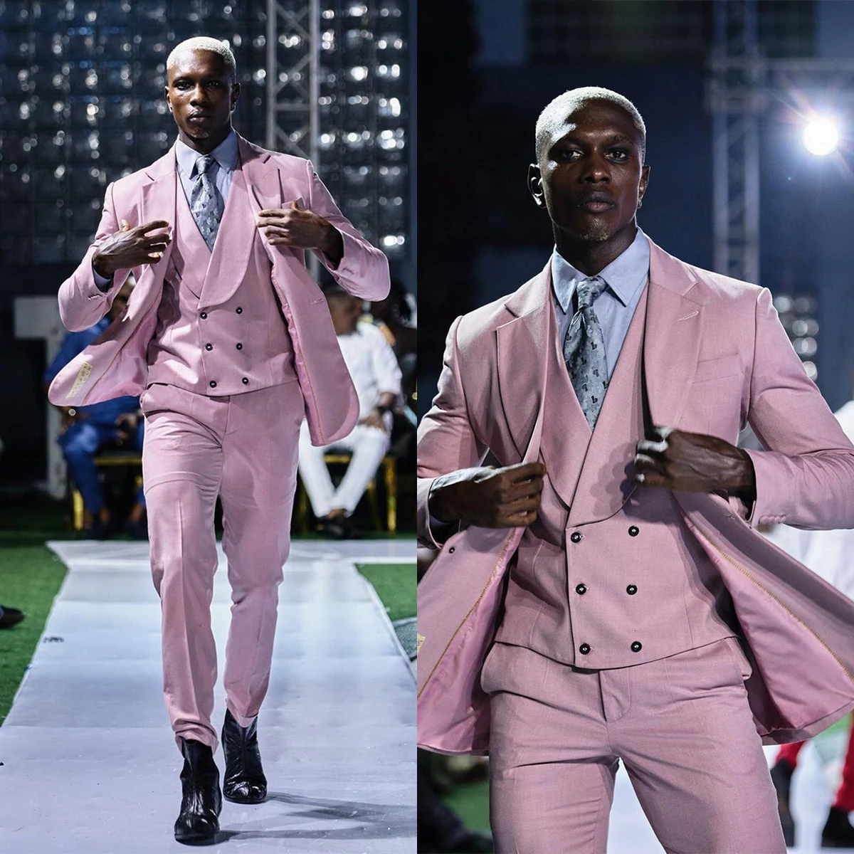 Pink Wedding Tuxedos For Groom Notched Lapel Jacket Evening Party Prom Suits Slim Fit Men 3 Pieces Blazer Pants Vest
Pink Wedding Tuxedos For Groom Notched Lapel Jacket Evening Party Prom Suits Slim Fit Men 3 Pieces Blazer Pants Vest