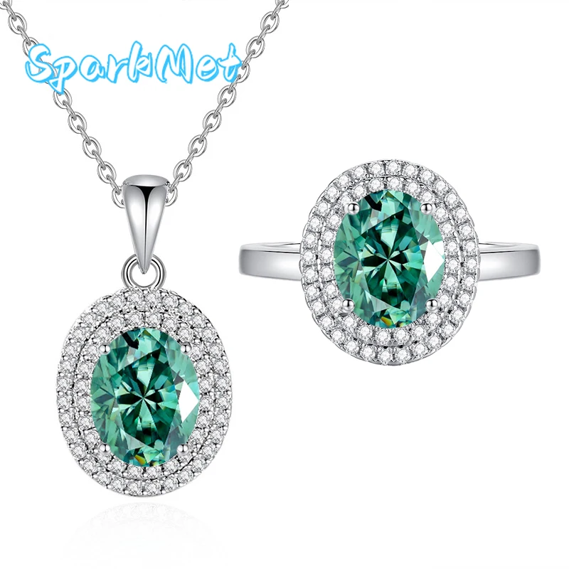 SparkMet 2ct эллиптическое кольцо с муассанитом, комплект ожерелья 7x9 мм с сертификатом, протестированное с бриллиантами, серебро S925, женские ювелирные изделия, подарок
SparkMet 2ct эллиптическое кольцо с муассанитом, комплект ожерелья 7x9 мм с сертификатом, протестированное с бриллиантами, серебро S925, женские ювелирные изделия, подарок