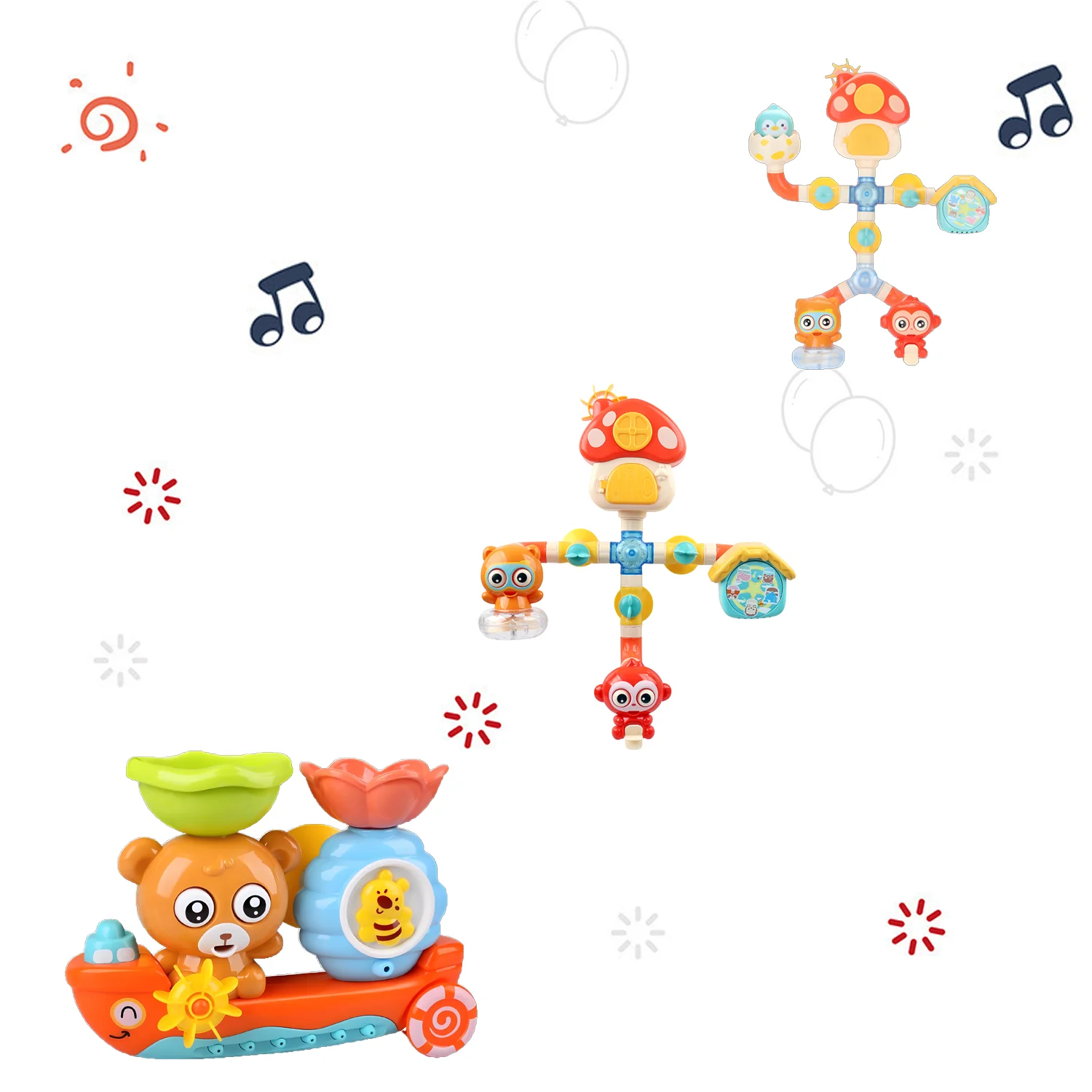 Baby Bath Toy, Water Spray Floating Boat, Cute Animal Bear Bee, Toddler Bathtub Shower Fun
Baby Bath Toy, Water Spray Floating Boat, Cute Animal Bear Bee, Toddler Bathtub Shower Fun