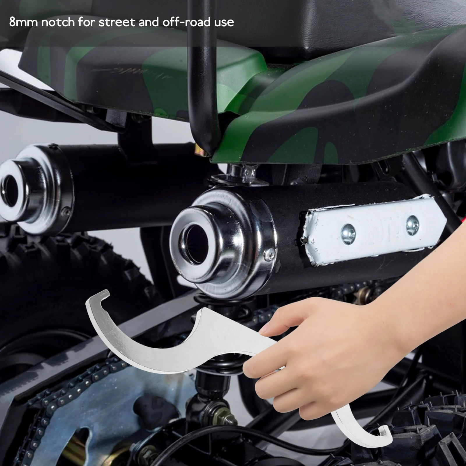 Adjustable C-Shaped Hook Wrench Motorcycle Shock Absorber Tool for ATV Offroad 68mm-87mm Durable Plated Surface Coilover Spanner
Adjustable C-Shaped Hook Wrench Motorcycle Shock Absorber Tool for ATV Offroad 68mm-87mm Durable Plated Surface Coilover Spanner