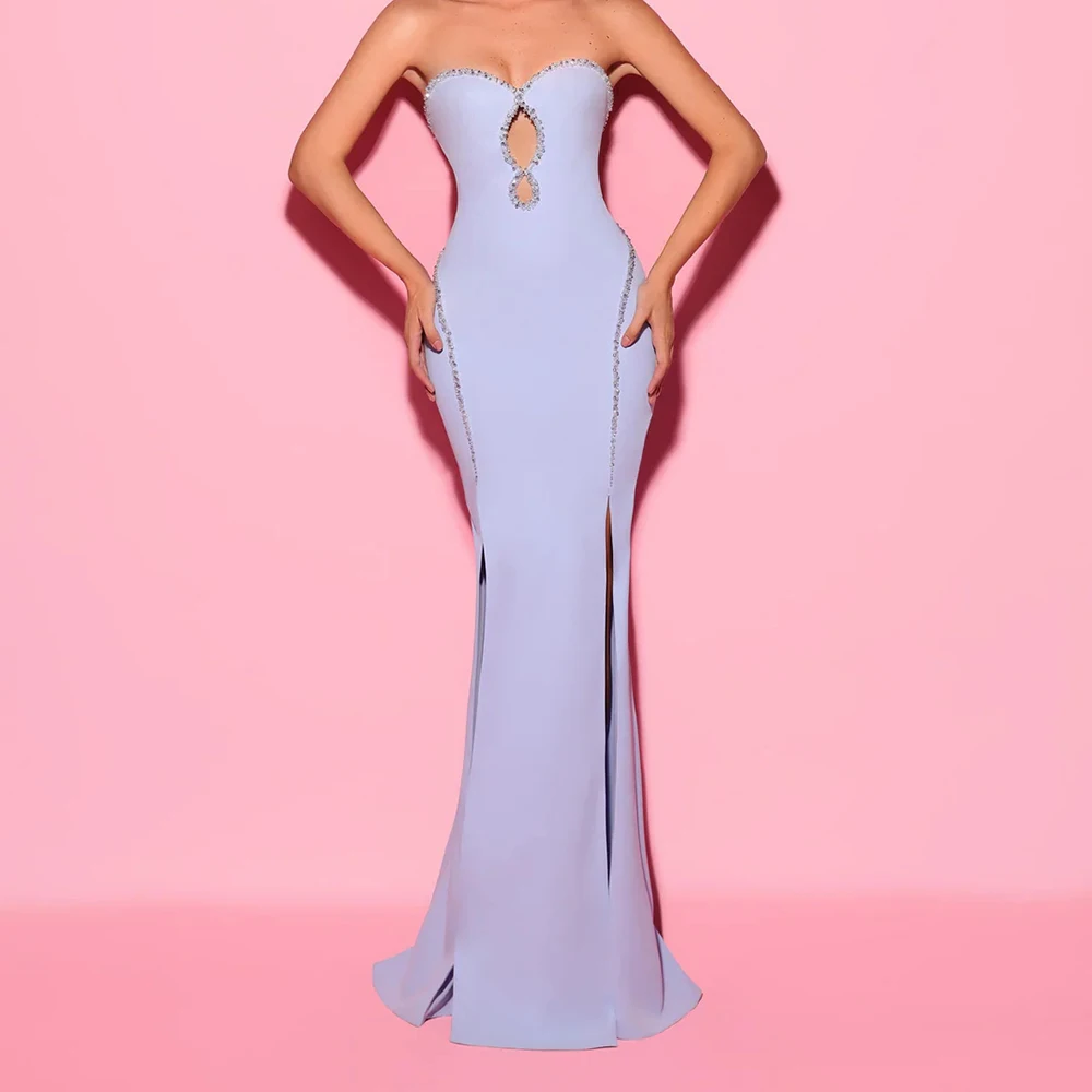 Customized Mermaid Evening Dresses Floor-length Strapless Sleeveless Prom Gown Fashion Sequined Backless Lace-up Party Gown
Customized Mermaid Evening Dresses Floor-length Strapless Sleeveless Prom Gown Fashion Sequined Backless Lace-up Party Gown