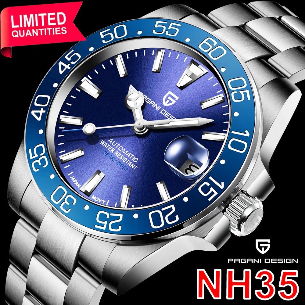 PAGNE DESIGN 2023 Men's NH35 Automatic Sports Mechanical Watch 40MM Stainless Steel Sapphire Clock Reloj Hombre Waterproof
PAGNE DESIGN 2023 Men's NH35 Automatic Sports Mechanical Watch 40MM Stainless Steel Sapphire Clock Reloj Hombre Waterproof