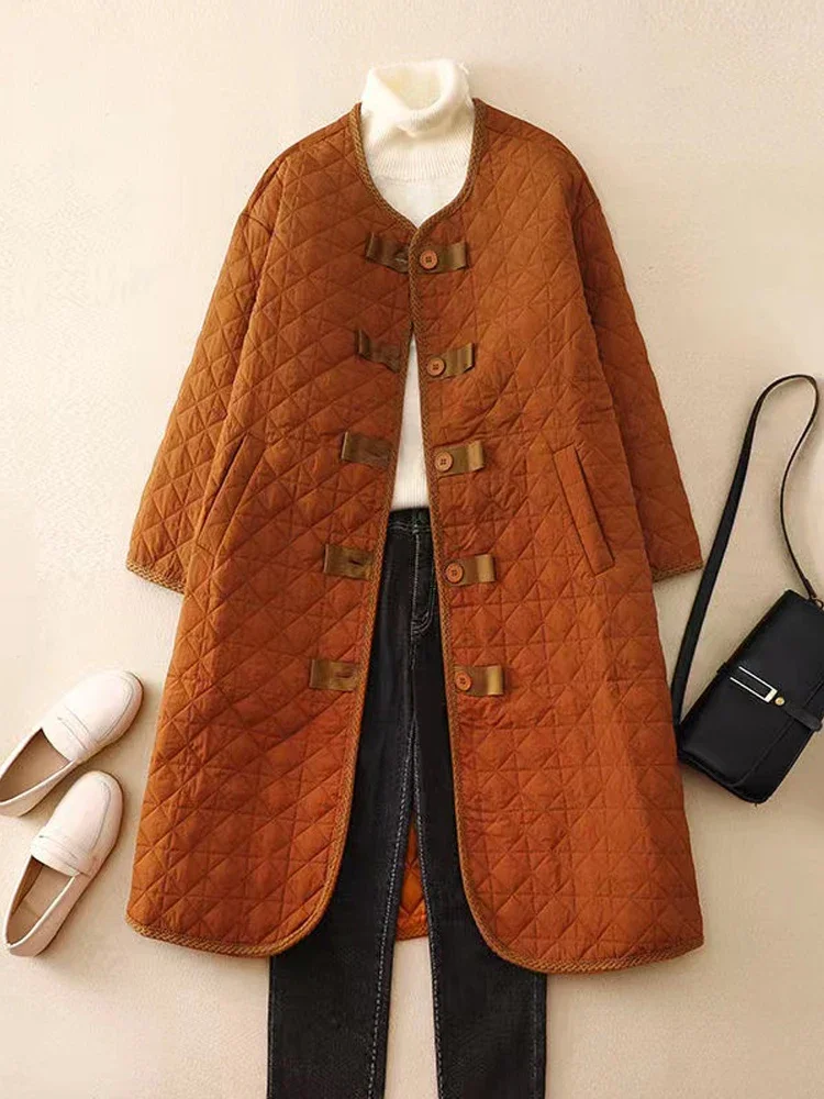 Vintage Oversized Parkas Women Fashion Plaid Button Winter Coats Female Elegant Long Cotton-Padded Jackets Ladies Overcoat 1987
Vintage Oversized Parkas Women Fashion Plaid Button Winter Coats Female Elegant Long Cotton-Padded Jackets Ladies Overcoat 1987