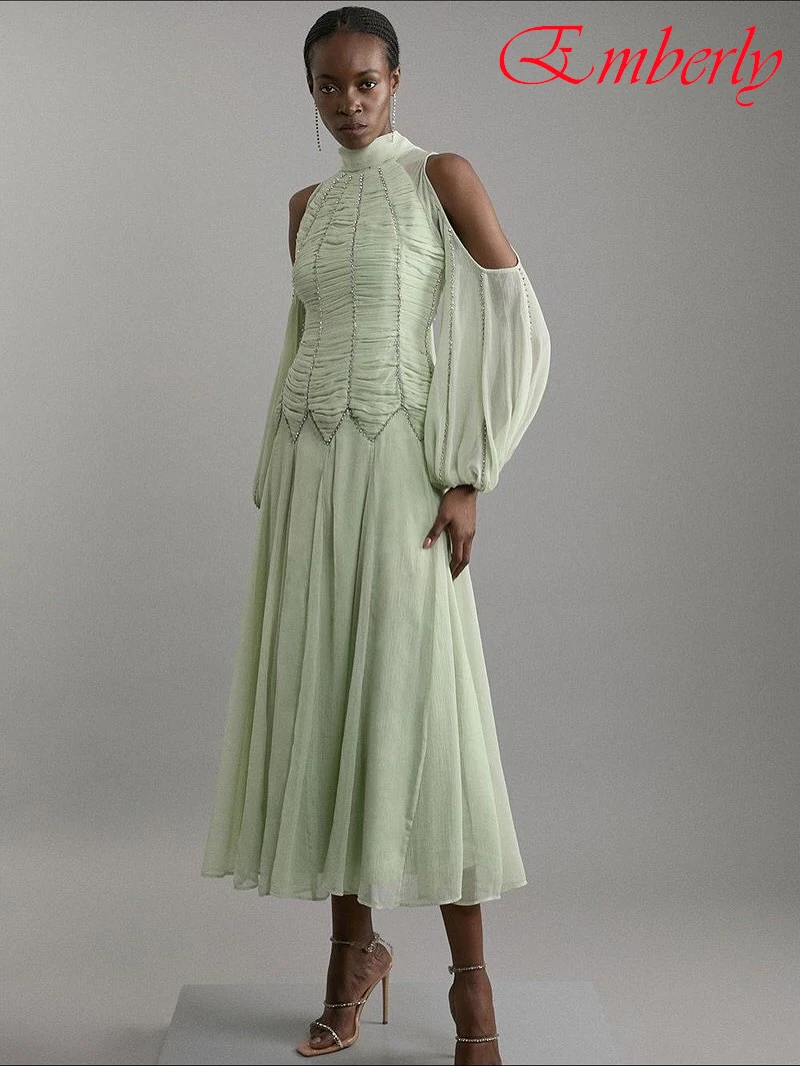 Customized A-Line High Collar Long Sleeves Formal Classic Evening Dress Delicate High Quality Celebrity Gowns Modern Prom Dress
Customized A-Line High Collar Long Sleeves Formal Classic Evening Dress Delicate High Quality Celebrity Gowns Modern Prom Dress