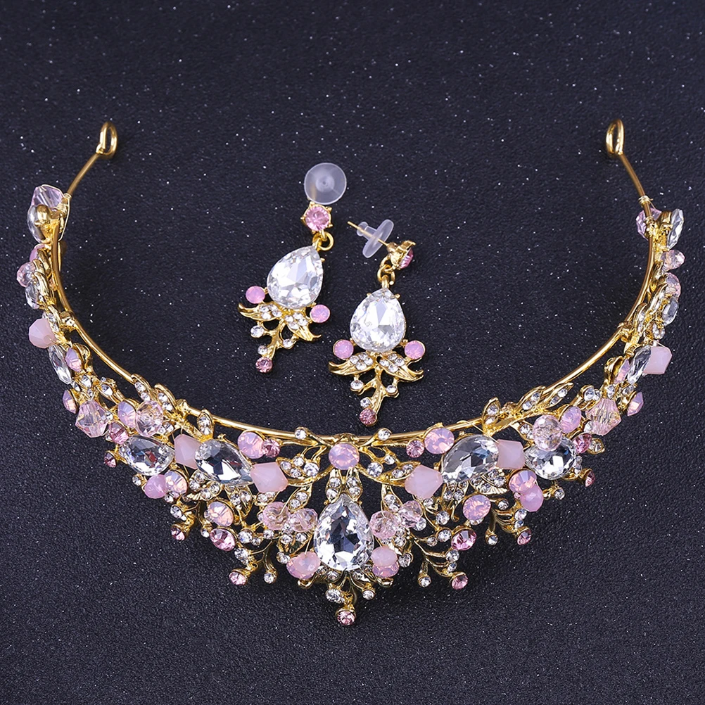 Crystal Crown Set Engagement Jewelry Earrings Wedding Baroque Elegant Bride Headdress
Crystal Crown Set Engagement Jewelry Earrings Wedding Baroque Elegant Bride Headdress