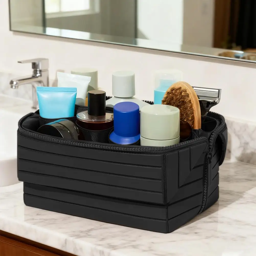 Fold-Down Travel Makeup Bag Waterproof Large Toiletry Bag Hanging Cosmetic Organizer with No-Spill Compartments for Makeup Use
Fold-Down Travel Makeup Bag Waterproof Large Toiletry Bag Hanging Cosmetic Organizer with No-Spill Compartments for Makeup Use