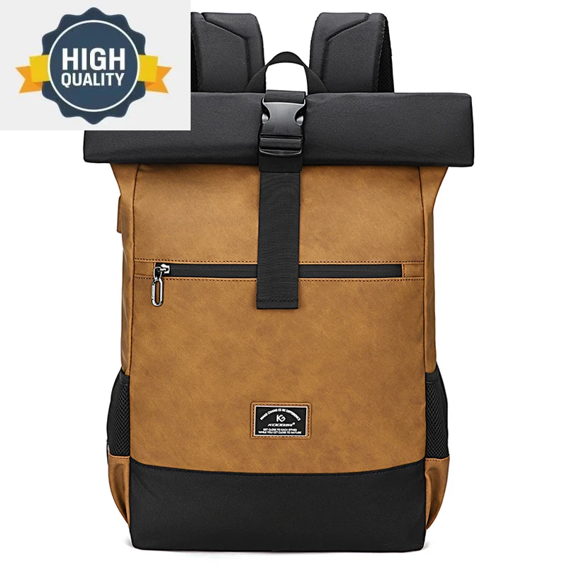 Computer Waterproof usb Backpacks Bags Lightweight PU Leather Men Luxury Roll top Rucksack for Women
Computer Waterproof usb Backpacks Bags Lightweight PU Leather Men Luxury Roll top Rucksack for Women