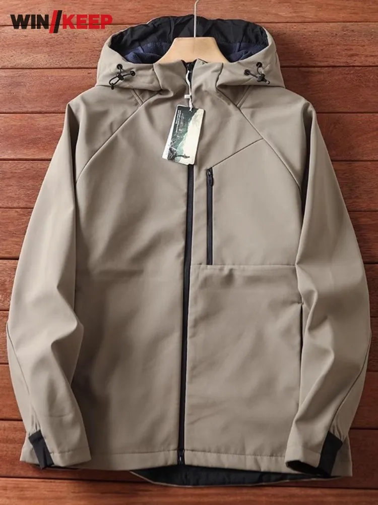 Outdoor Mens Windproof Waterproof Warm Plush Lining Hooded Jacket Long Sleeve Zipper Travel Camping Hiking Windbreakers Coat
Outdoor Mens Windproof Waterproof Warm Plush Lining Hooded Jacket Long Sleeve Zipper Travel Camping Hiking Windbreakers Coat