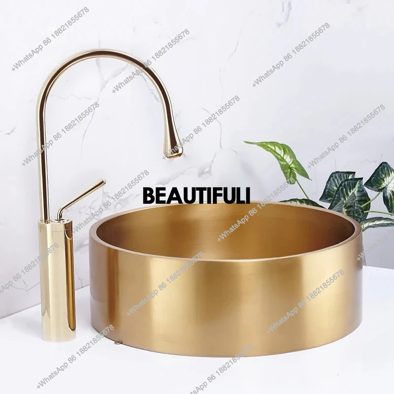 304 Stainless Steel Wash Basin Round Counter Villa Art Sink Bowl Small Size Gold Bathroom Sink
304 Stainless Steel Wash Basin Round Counter Villa Art Sink Bowl Small Size Gold Bathroom Sink