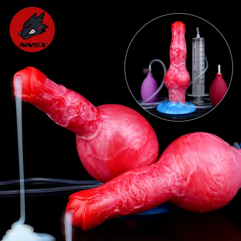 NNSX Dog Knot Inflatable Ejaculation Dildo Anal Plug Feamle Masturbation Vaginal Stimulation Squirting Penis Adult Sex Toys