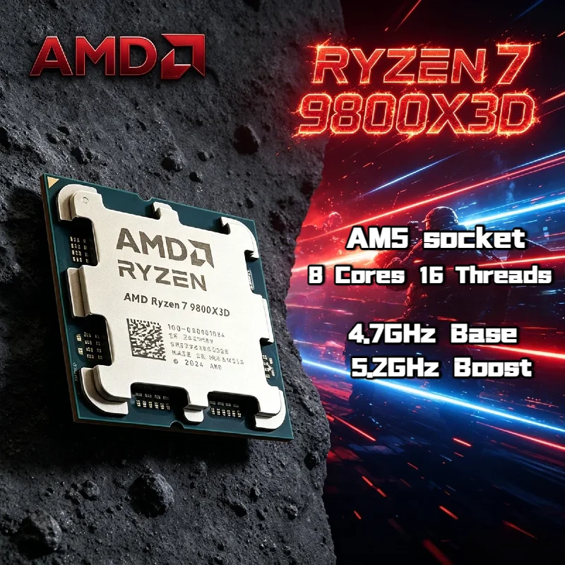 AMD Ryzen 7 9800X3D 8 Core 16 Thread 4.7GHz 5.2GHz Zen5 4nm AM5 104MB Cache 120W DDR5 Gaming CPU Tray New
AMD Ryzen 7 9800X3D 8 Core 16 Thread 4.7GHz 5.2GHz Zen5 4nm AM5 104MB Cache 120W DDR5 Gaming CPU Tray New