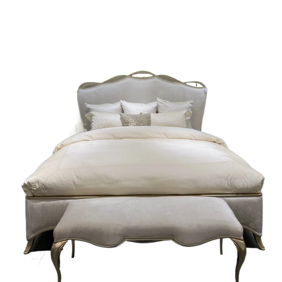 American-style solid wood ribbon bed, modern lines, light luxury fabric, French carved upholstered bed
American-style solid wood ribbon bed, modern lines, light luxury fabric, French carved upholstered bed