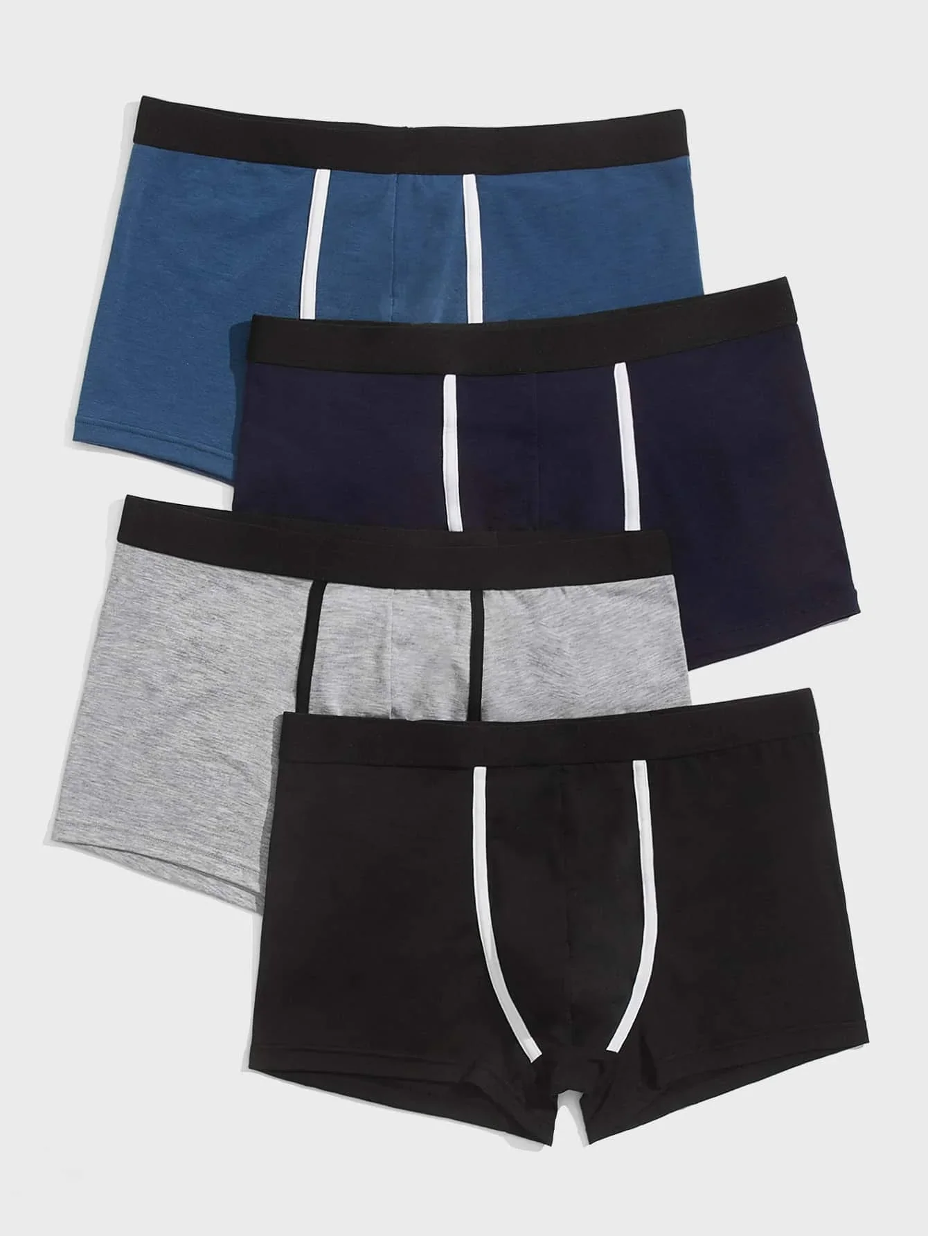 Men 4pcs Boxer Briefs With Contrast Tape Waistband
Men 4pcs Boxer Briefs With Contrast Tape Waistband