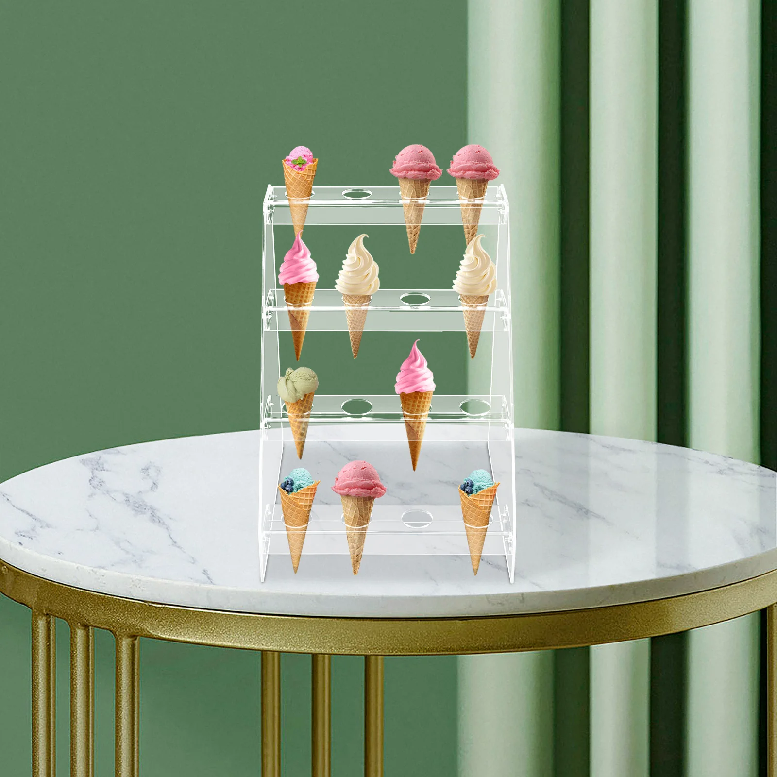 2/3/4 Layer Acrylic Food Cone Display Stand Ice Cream Cone Serving Holder for Buffets Party
2/3/4 Layer Acrylic Food Cone Display Stand Ice Cream Cone Serving Holder for Buffets Party
