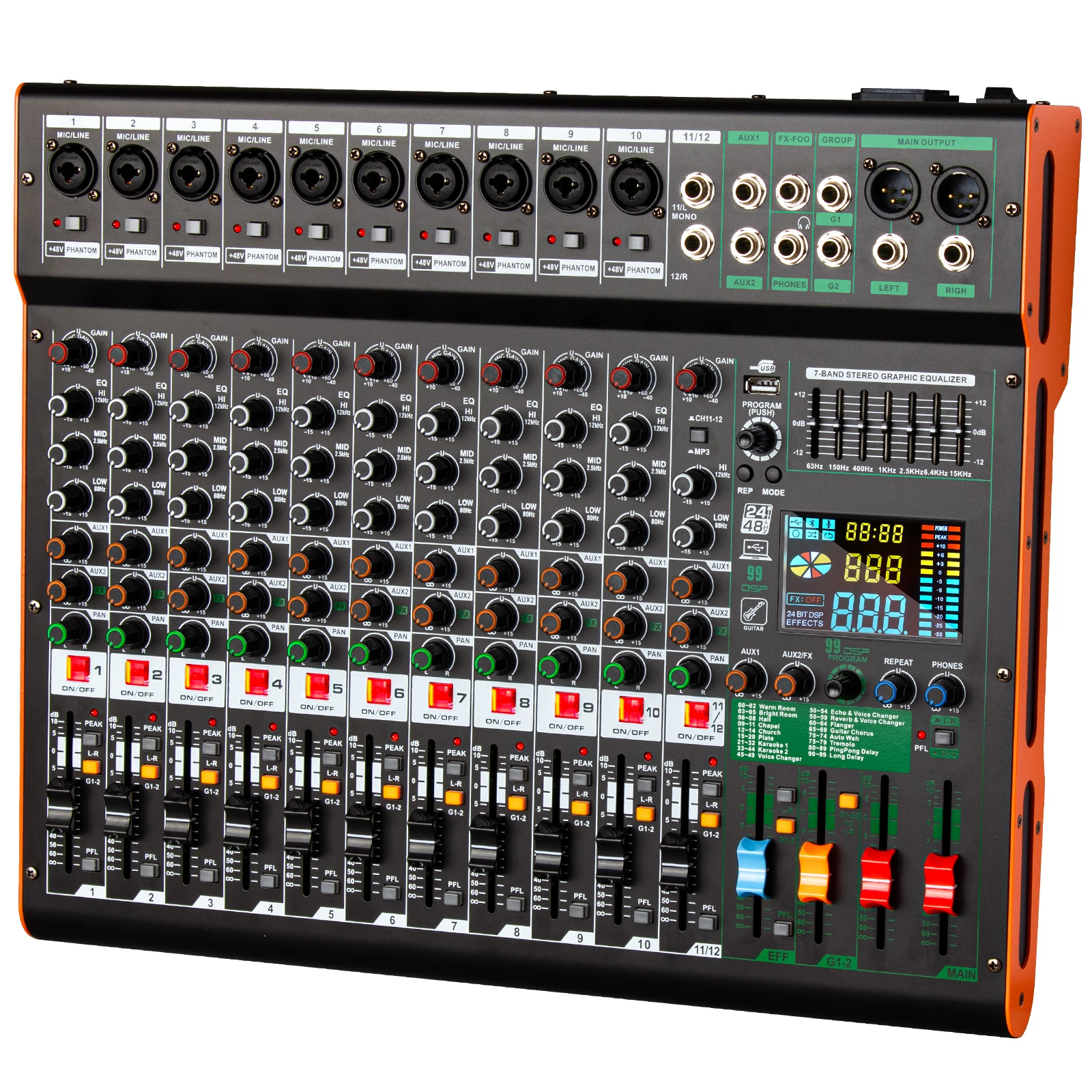 TC12 Professional Stage Dj Controller 12 Channel Audio Mixer for Sound Equipment/amplifiers/speaker
TC12 Professional Stage Dj Controller 12 Channel Audio Mixer for Sound Equipment/amplifiers/speaker