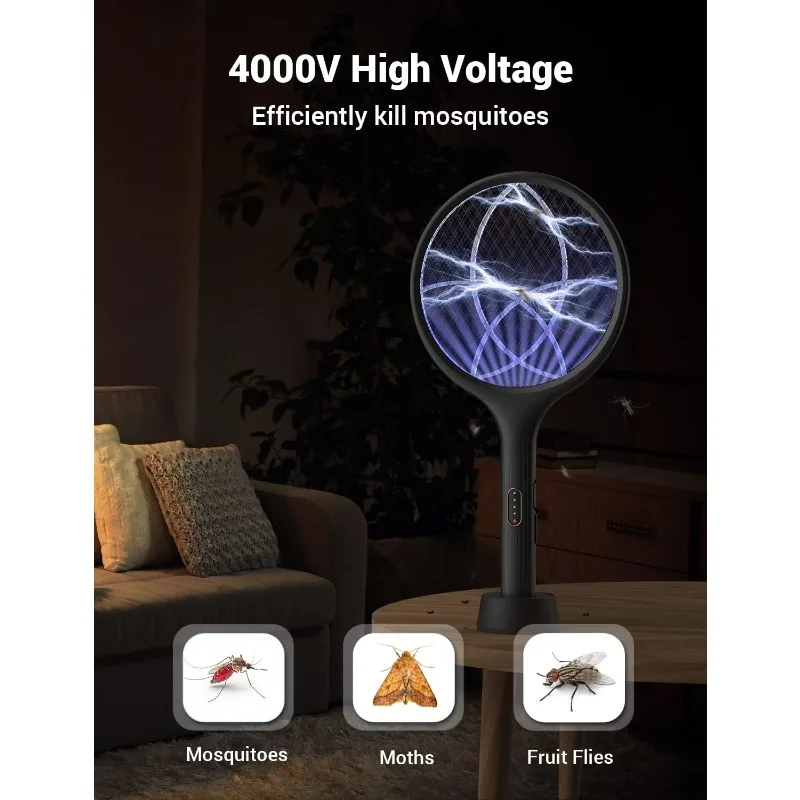 Electric Fly Swatter 4000V Bug Racket Modes Mosquito Killer with Mosquito Light Rechargeable for Indo
Electric Fly Swatter 4000V Bug Racket Modes Mosquito Killer with Mosquito Light Rechargeable for Indo