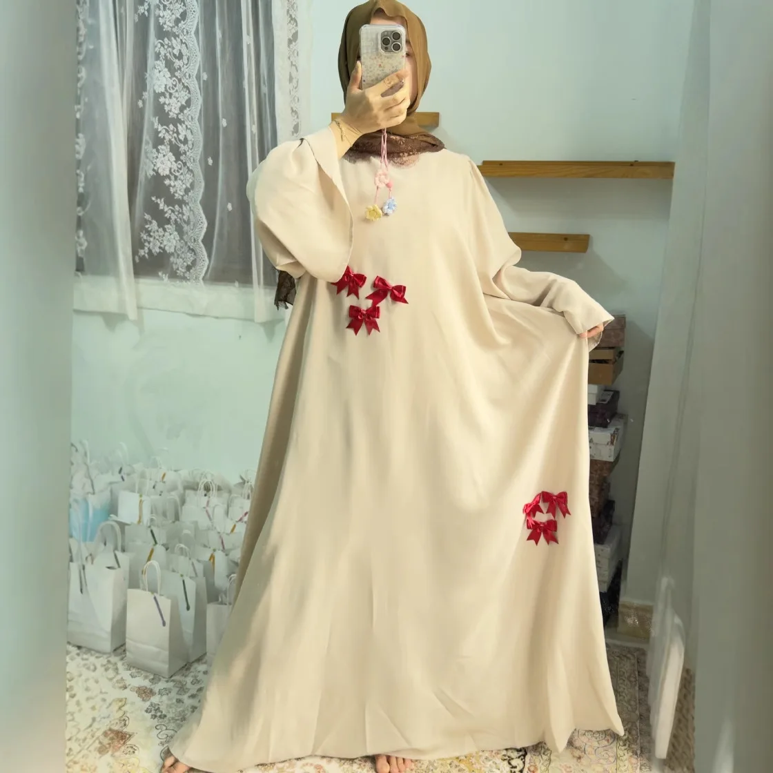 Eid Women Dress Muslim Abaya Bow Loose Party Ramadan Long Dresses Abayas Vestidos Largos Kaftan Arab Long Robe Morocco Kaftan
Eid Women Dress Muslim Abaya Bow Loose Party Ramadan Long Dresses Abayas Vestidos Largos Kaftan Arab Long Robe Morocco Kaftan